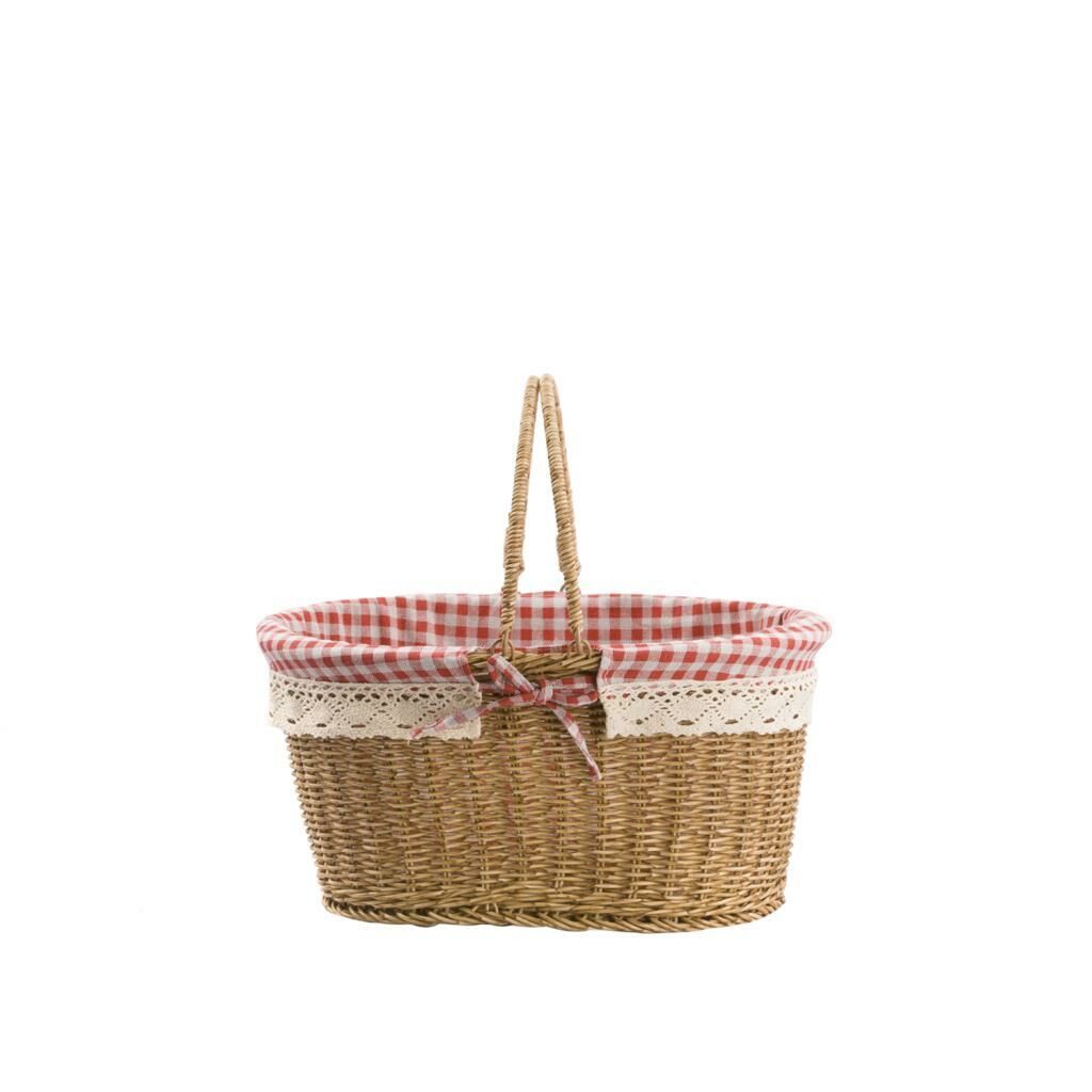 SENTETİK HASIR OVAL PİKNİK SEPETİ 31CM