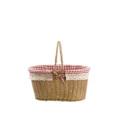SENTETİK HASIR OVAL PİKNİK SEPETİ 31CM
