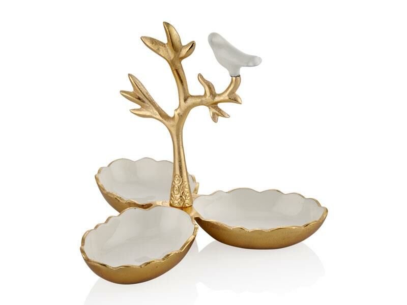 LOVE BIRD SERİSİ BEYAZ 3'LÜ KASE/SUNUMLUK 25CM
