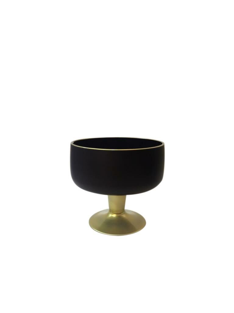SİYAH ALTIN AYAKLI SALATA KASE/MEYVELİK 14cm