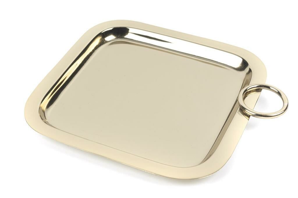 GOLD KARE METAL TEPSİ 23X23X2CM