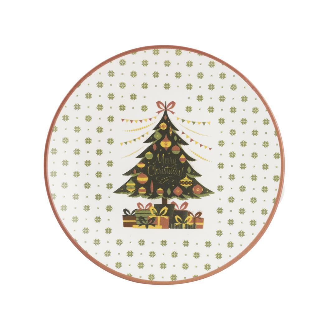 NOEL AĞACI TEKLİ SERVİS TABAK 26CM