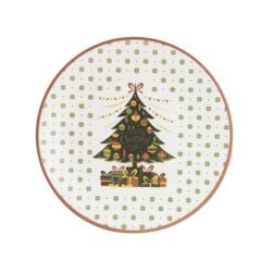 NOEL AĞACI TEKLİ SERVİS TABAK 26CM