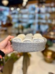 GRİ SEPETLİ 3'LÜ HAVLU SETİ 30X50CM