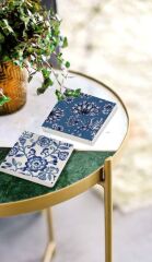 TAŞ BARDAK ALTLIĞI 2'Lİ SET BLUE