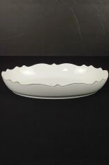 WAVE BEYAZ ALTIN OVAL SUNUM TABAK 38CM