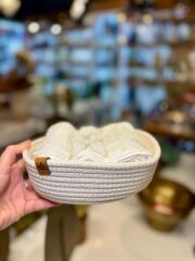 BEJ SEPETLİ 3'LÜ HAVLU SETİ 30X50CM