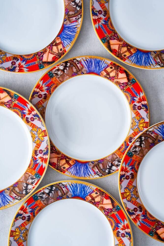 WHISPER 6'LI SERVİS TABAK DESEN1 27CM