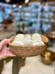 KAHVERENGİ SEPETLİ 3'LÜ HAVLU SETİ 30X50CM