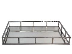 AYNALI METAL DİKDÖRTGEN BÜYÜK TEPSİ/JARDİNYER