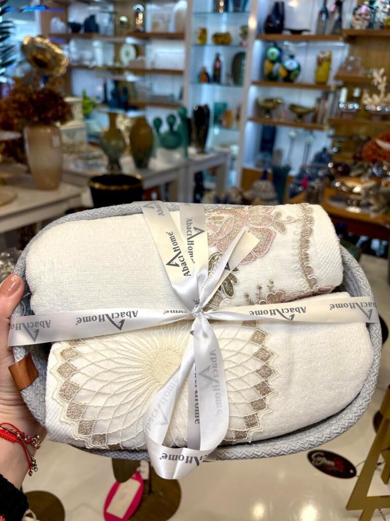 GRİ SEPETLİ 2'Lİ HAVLU SETİ 50X85CM