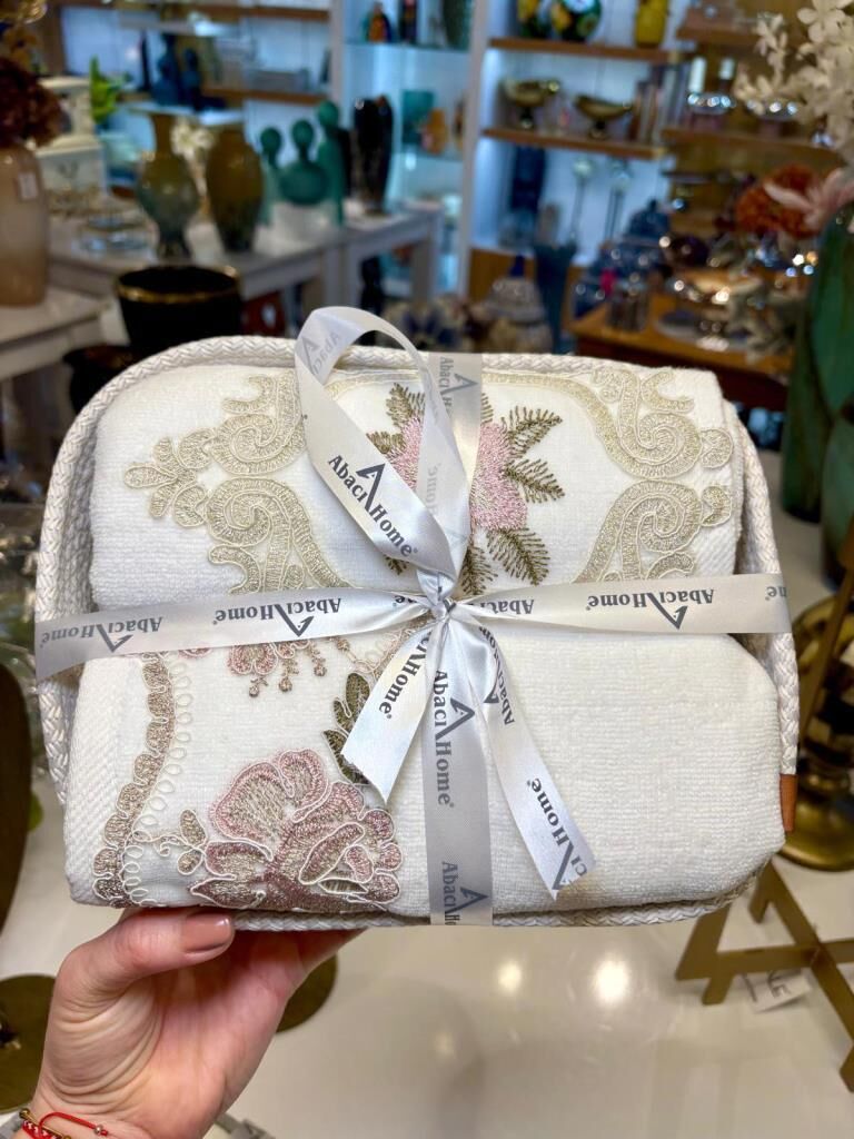 KREM SEPETLİ 2'Lİ HAVLU SETİ 50X85CM