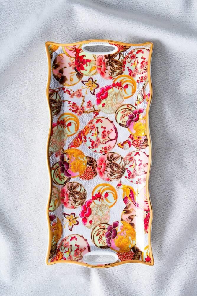 DREAM DİKDÖRTGEN SUNUM TABAK/TEPSİ DESEN2 34X16CM