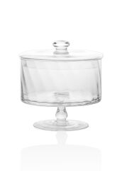 AYAKLI CAM KAVANOZ 20CM