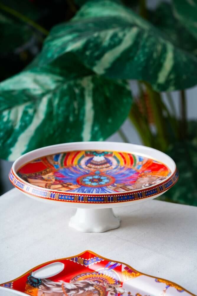 WHISPER AYAKLI SUNUM TABAK DESEN1 25X9,5CM