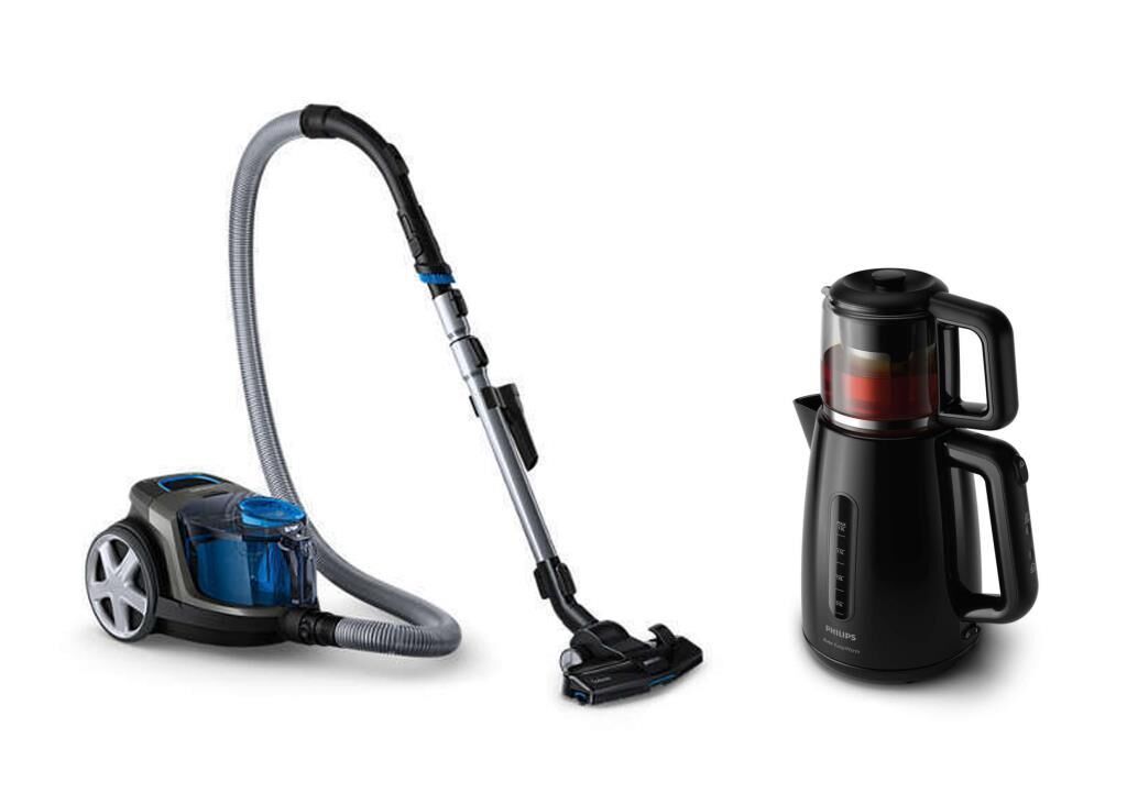 FC9332 POWERPRO CITY TORBASIZ ELEKTRİKLİ SÜPÜRGE VE HD7301 DAILY COLLECTION ÇAY MAKİNESİ