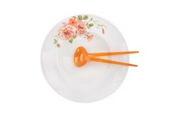 GÜRAL GRANDE SALATA MAKARNA TABAK TURUNCU ÇİÇEK DESEN