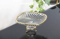 GOLD AYAKLI KARE SUNUM TABAK 24X24CM