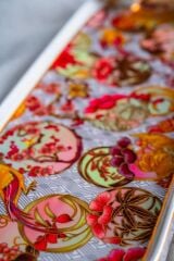 DREAM OVAL ALTIN KULPLU SUNUM TABAK/TEPSİ DESEN2 34X13CM