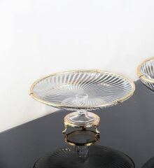 GOLD AYAKLI YUVARLAK SUNUM TABAK 32CM