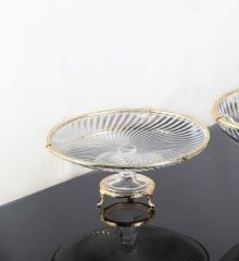 GOLD AYAKLI YUVARLAK SUNUM TABAK 32CM