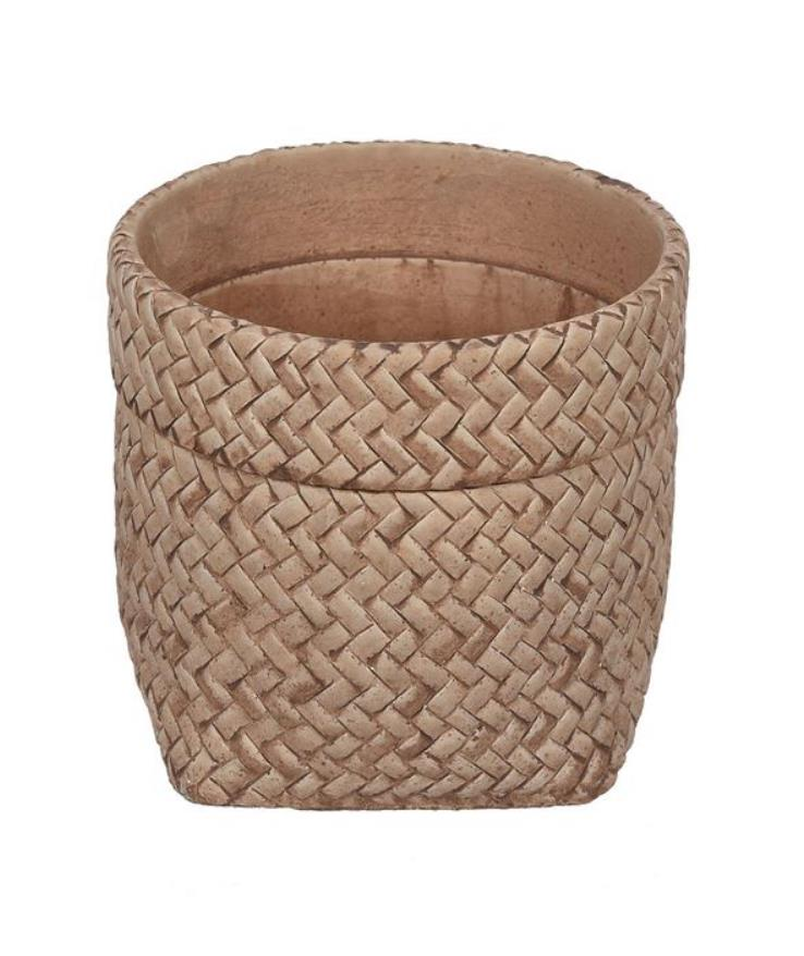 BEJ HASIR DESEN SAKSI 14X14X13CM