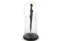 SİYAH ALTIN İNSAN CAM FANUS DEKOR 17X41CM