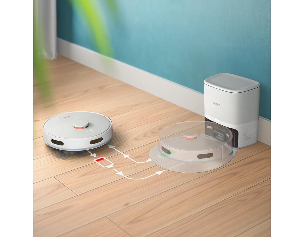 XU2100/25 PHILIPS İSTASYONLU ISLAK/KURU ROBOT SÜPÜRGE BEYAZ