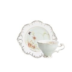 FLOWER YEŞİL TEK KİŞİLİK TÜRK KAHVESİ FİNCANI