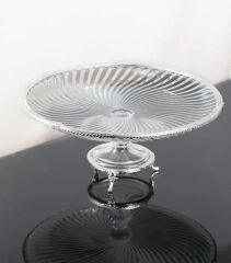 GÜMÜŞ AYAKLI YUVARLAK SUNUM TABAK 32CM