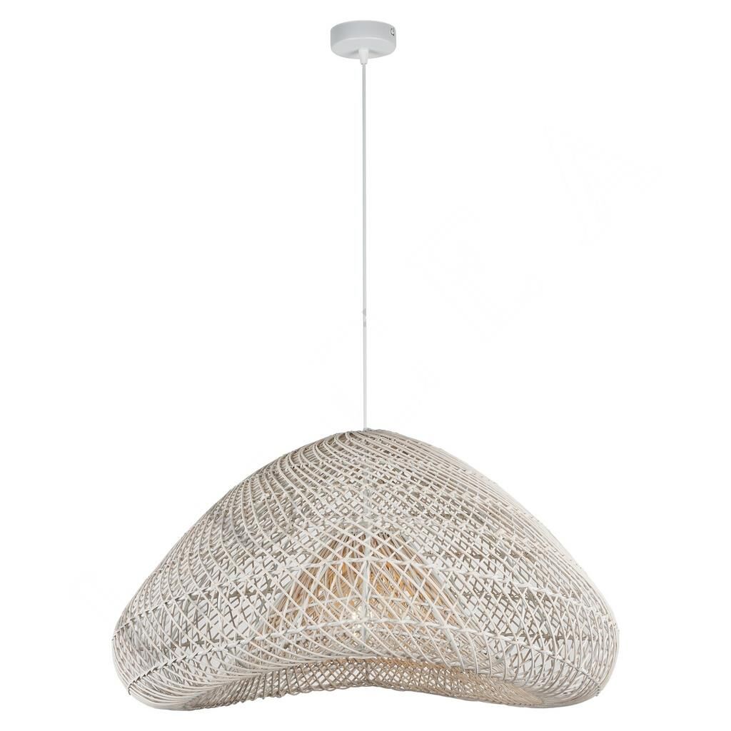 VOLETA 60CM BAMBU BEYAZ PATİNALI TEKLİ AVİZE E27x1