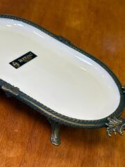 ANTİK AYAKLI OVAL SUNUM TABAK 25X15CM