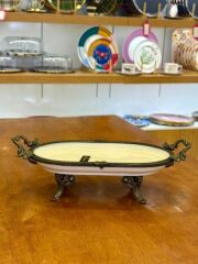 ANTİK AYAKLI OVAL SUNUM TABAK 25X15CM