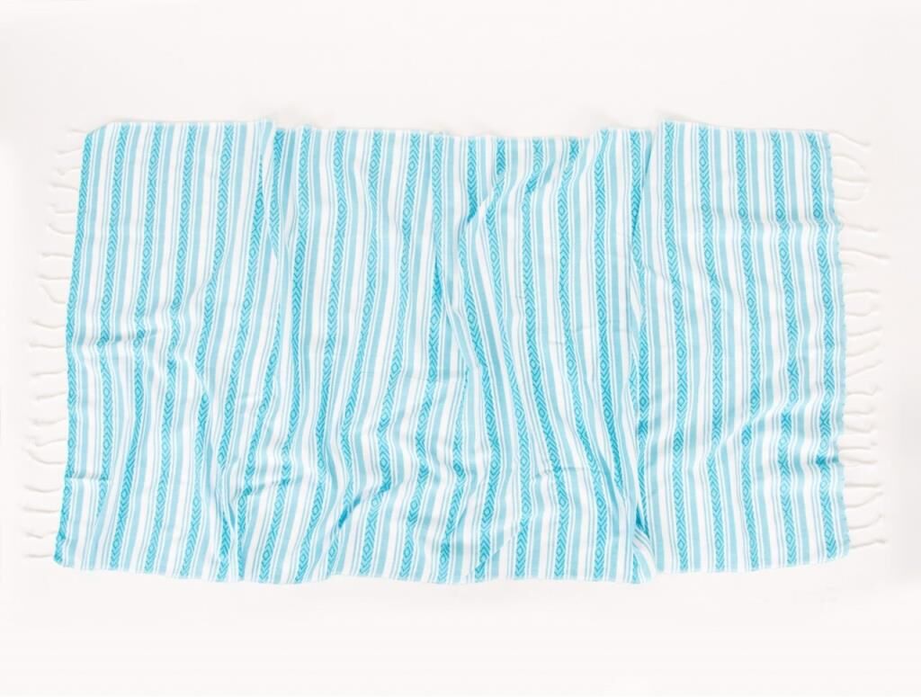 VELOVIS KARA TEZGAH PEŞTEMAL TURKUAZ 90x170CM