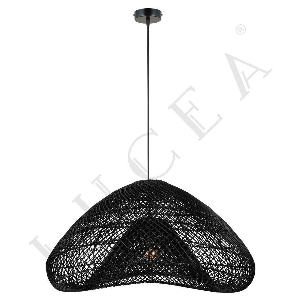 VOLETA 60CM BAMBU SİYAH PATİNALI TEKLİ AVİZE E27x1