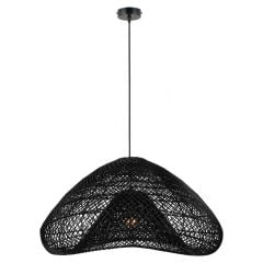 VOLETA 60CM BAMBU SİYAH PATİNALI TEKLİ AVİZE E27x1