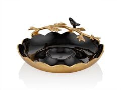 LOVE BIRD SERİSİ SİYAH ORTASI SOSLUKLU KASE/DEKOR 36CM