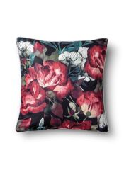 FLORAL KIRMIZI  BEYAZ ÇİÇEKLİ YASTIK 50x50cm