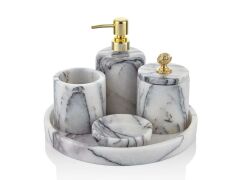 EVZA MERMER BLOOM LEYLAK 5 PARÇA BANYO SETİ