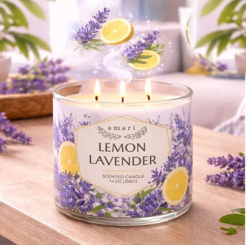 LAVANTA/LİMON KOKULU KAVANOZ MUM 10X9CM