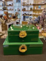 YEŞİL DOĞAL TAŞ 2'Lİ DEKORATİF KUTU