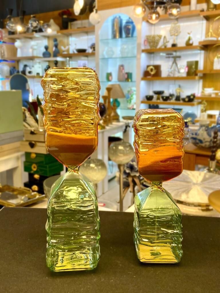 YEŞİL AMBER 2'Lİ KUM SAATİ/DEKOR