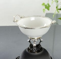 GÜMÜŞ AYAKLI SUNUM KASESİ 21CM