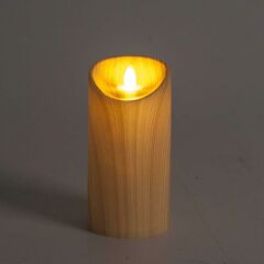 KOYU KAHVE AHŞAP DESEN LED MUM 15cm