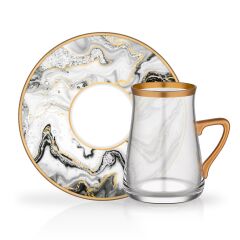 MARBLE KULPLU 1 KİŞİLİK ÇAY SET