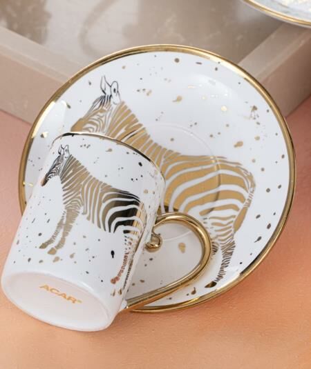 ALORA ZEBRA 6 KİŞİLİK TÜRK KAHVESİ FİNCANI