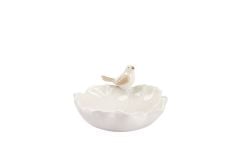 BEYAZ KUŞLU ÇİÇEK DEKOR/TABAK 15CM