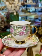 PEMBE ALTIN TEK KİŞİLİK TÜRK KAHVESİ FİNCANI