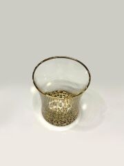 LEOPAR DESEN YALDIZLI TEKLİ KISA BARDAK 240CC