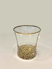 LEOPAR DESEN YALDIZLI TEKLİ KISA BARDAK 240CC